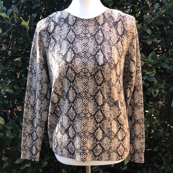 Minnie Rose Snake Print Cashmere Sweater